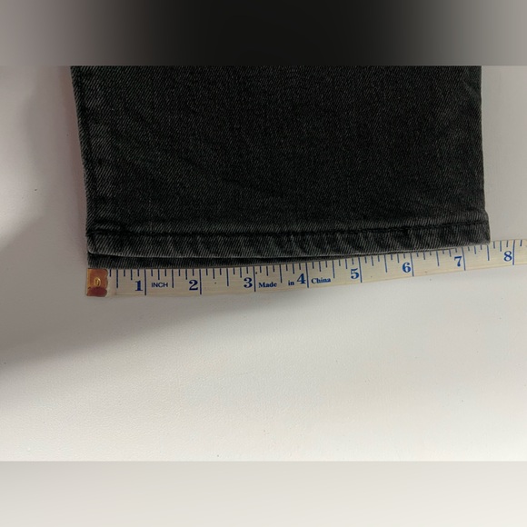 Madewell Perfect Vintage Straight Jeans Black Fade High Rise Side Slit W26 - Picture 9 of 11